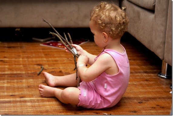 Sabrina with sticks